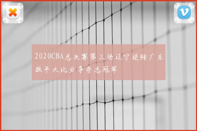 2020CBA总决赛第三场辽宁逆转广东扳平大比分争夺总冠军